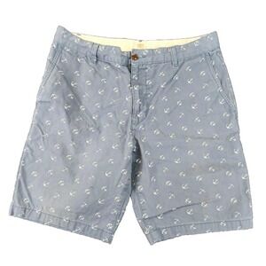 Dockers‎ Anchor Print Chino Shorts Blue Mens 34 Nautical Sailing Summer Casual